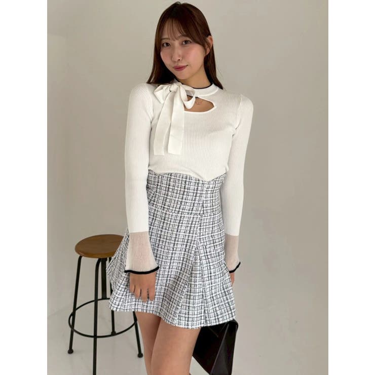 ビッグリボンシアーカフスニットトップス | dazzlin | 詳細画像21 