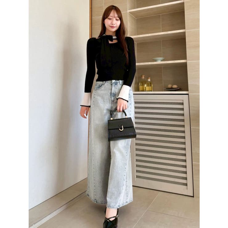 ビッグリボンシアーカフスニットトップス | dazzlin | 詳細画像7 