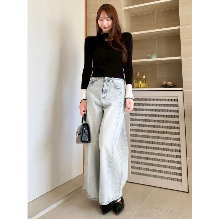 ビッグリボンシアーカフスニットトップス | dazzlin | 詳細画像8 