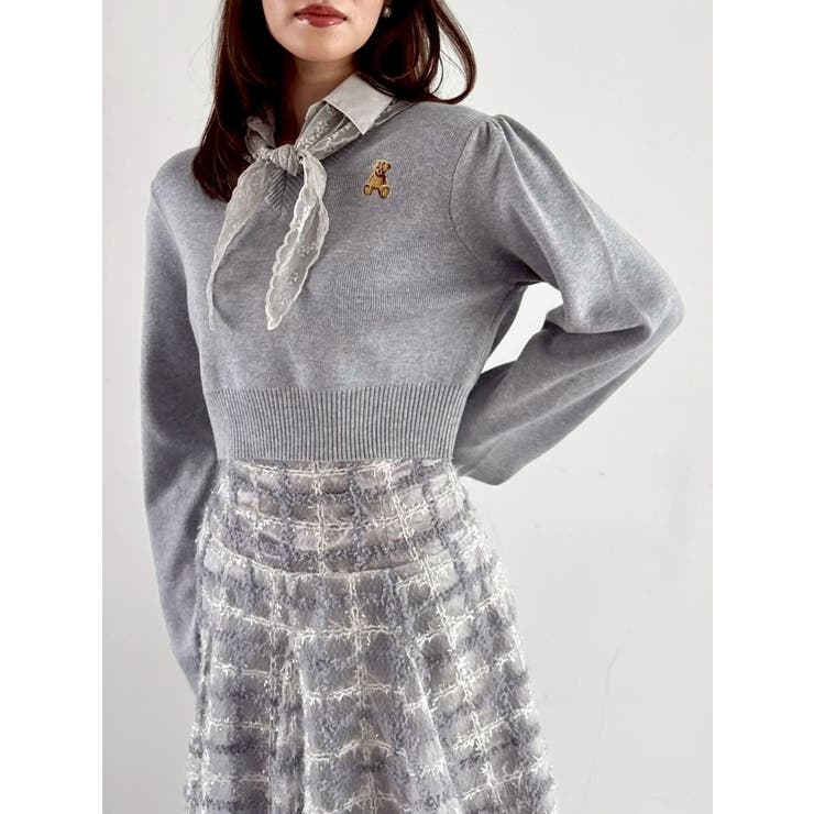 【POLO BCSコラボ】レーススカーフベア刺繍ニットトップス | dazzlin | 詳細画像11 