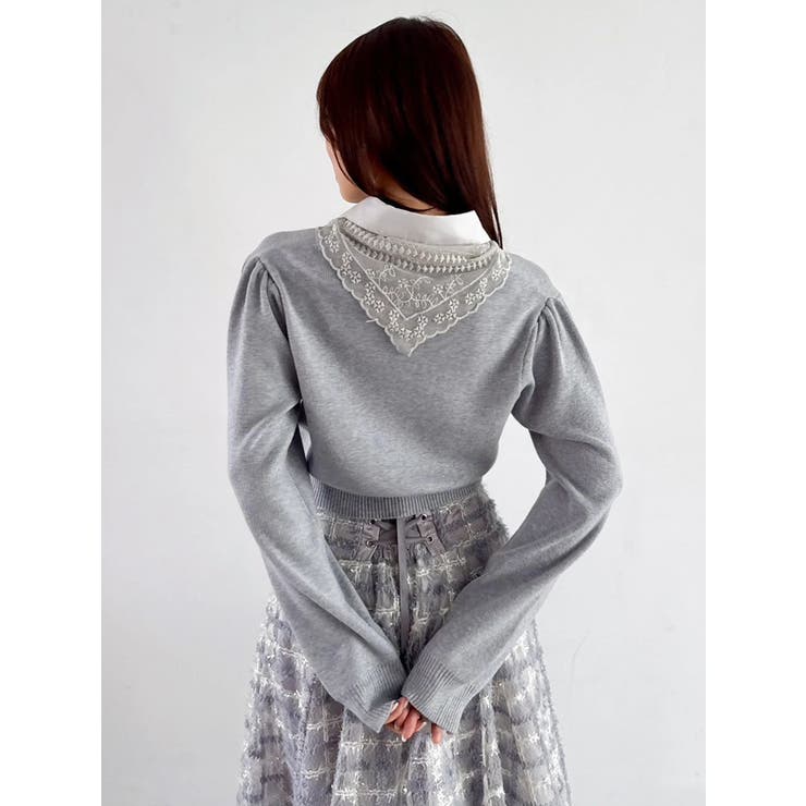 【POLO BCSコラボ】レーススカーフベア刺繍ニットトップス | dazzlin | 詳細画像12 