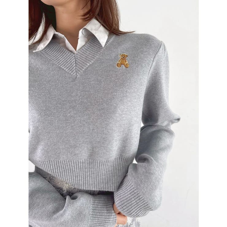 【POLO BCSコラボ】レーススカーフベア刺繍ニットトップス | dazzlin | 詳細画像14 