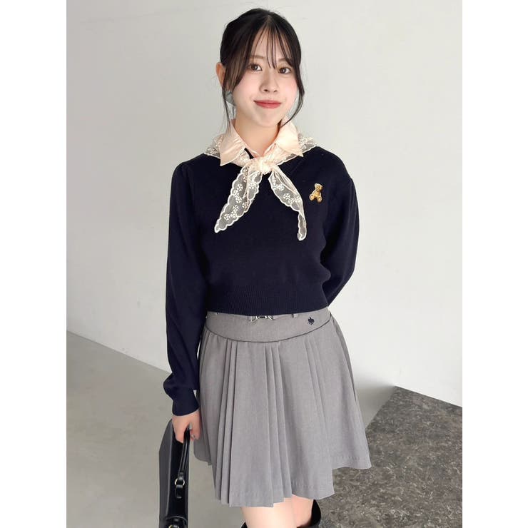 【POLO BCSコラボ】レーススカーフベア刺繍ニットトップス | dazzlin | 詳細画像16 