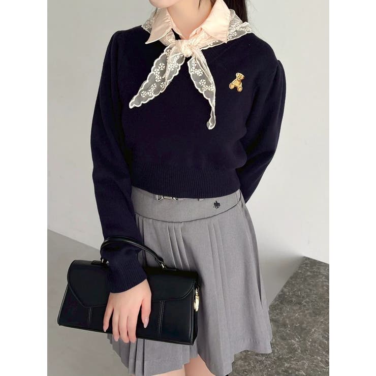 【POLO BCSコラボ】レーススカーフベア刺繍ニットトップス | dazzlin | 詳細画像18 