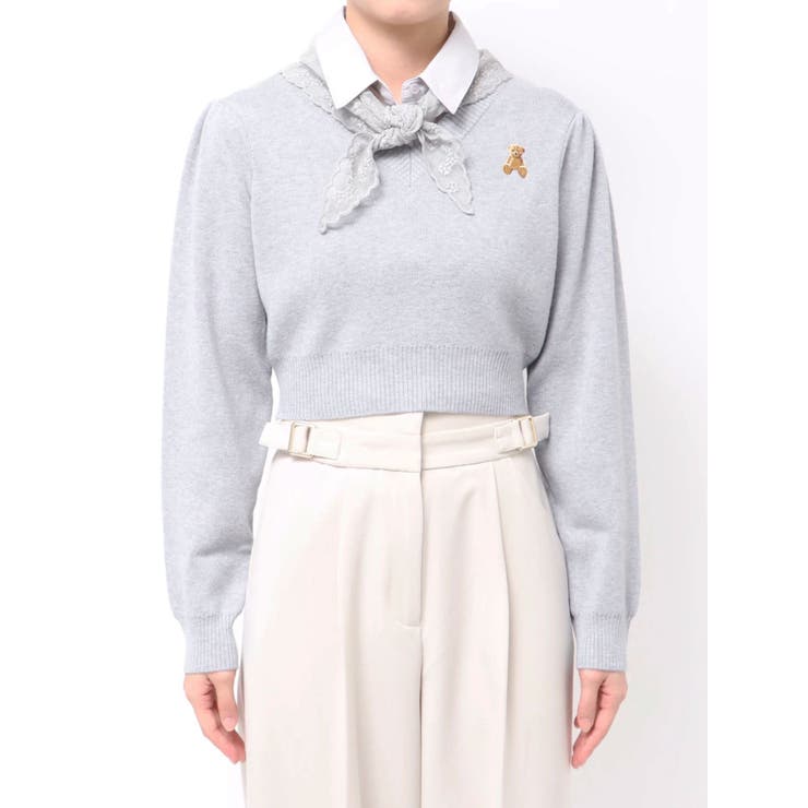 【POLO BCSコラボ】レーススカーフベア刺繍ニットトップス | dazzlin | 詳細画像31 