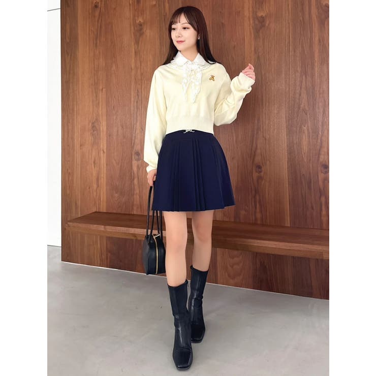 【POLO BCSコラボ】レーススカーフベア刺繍ニットトップス | dazzlin | 詳細画像6 