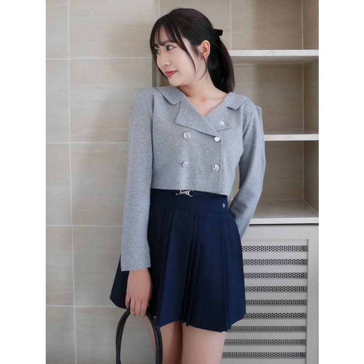 【POLO BCSコラボ】テーラーカラーニットトップス ※BROWN | dazzlin | 詳細画像2 