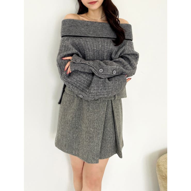 【久間田琳加コラボ】オフショルオーバーニットトップス | dazzlin | 詳細画像14 