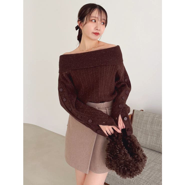 【久間田琳加コラボ】オフショルオーバーニットトップス | dazzlin | 詳細画像17 