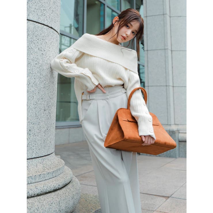 【久間田琳加コラボ】オフショルオーバーニットトップス | dazzlin | 詳細画像3 