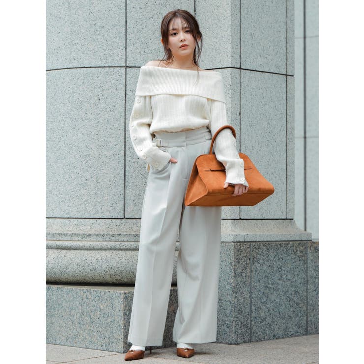 【久間田琳加コラボ】オフショルオーバーニットトップス | dazzlin | 詳細画像4 