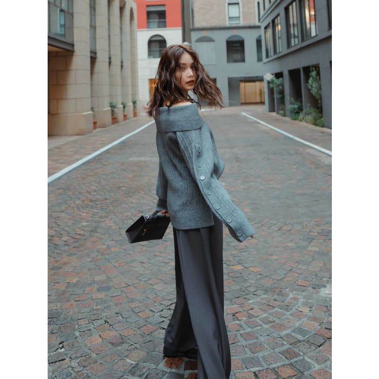 【久間田琳加コラボ】オフショルオーバーニットトップス | dazzlin | 詳細画像7 