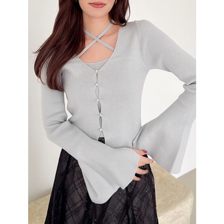 ライトグレー | 【追加生産分/20周年記念復刻！】カーデタイトトップス | dazzlin