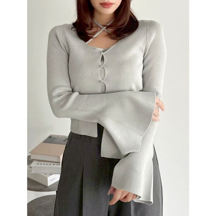 グレー | 【追加生産分/20周年記念復刻！】カーデタイトトップス | dazzlin