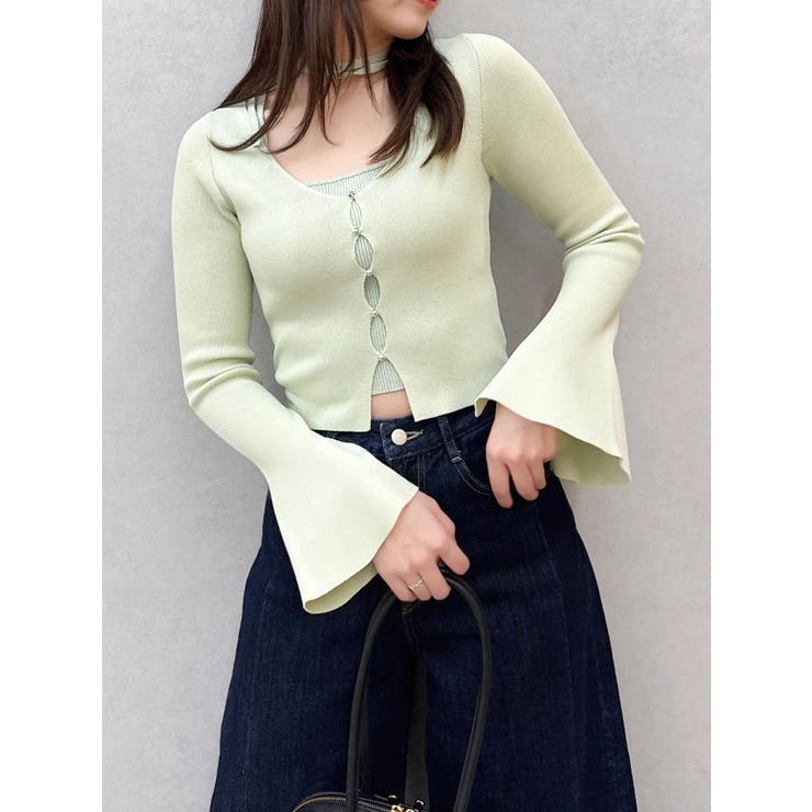 ミントグリーン | 【追加生産分/20周年記念復刻！】カーデタイトトップス | dazzlin