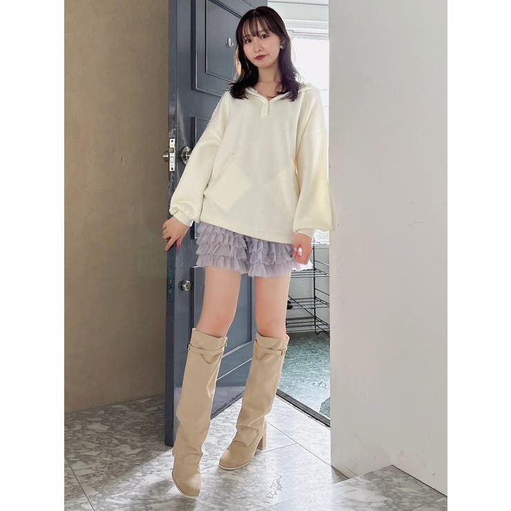 【吉田朱里】リラックスニットフーディ | dazzlin | 詳細画像22 