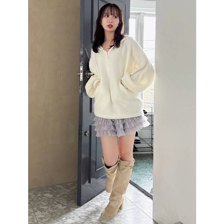 【吉田朱里】リラックスニットフーディ | dazzlin | 詳細画像23 