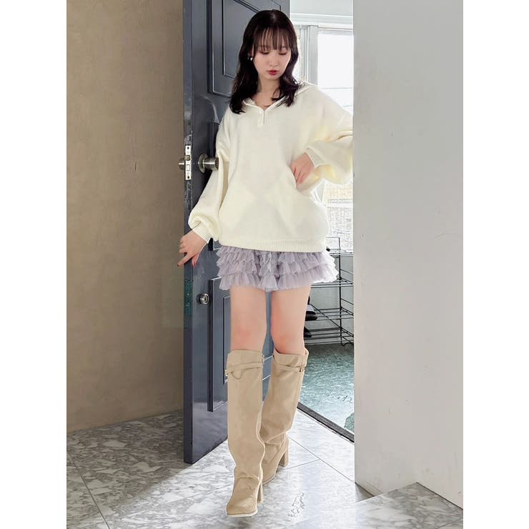 【吉田朱里】リラックスニットフーディ | dazzlin | 詳細画像24 