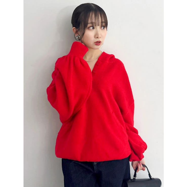 【吉田朱里】リラックスニットフーディ | dazzlin | 詳細画像28 