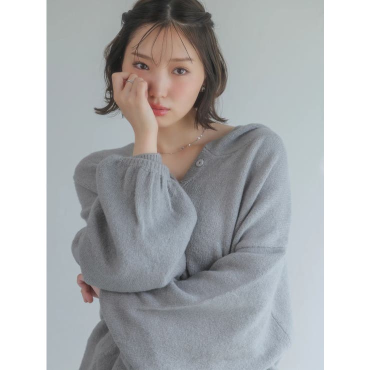 【吉田朱里】リラックスニットフーディ | dazzlin | 詳細画像3 
