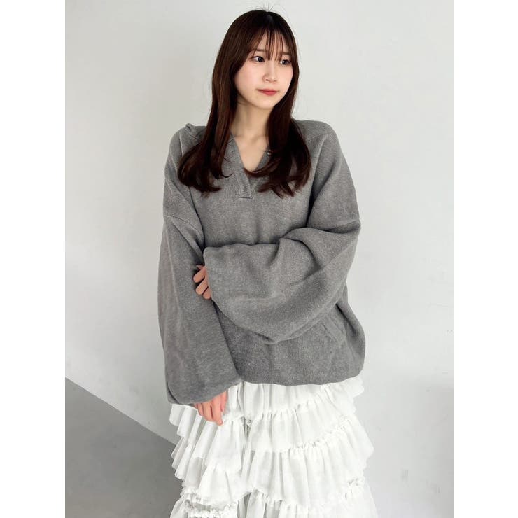 【吉田朱里】リラックスニットフーディ | dazzlin | 詳細画像47 