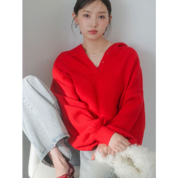 【吉田朱里】リラックスニットフーディ | dazzlin | 詳細画像7 