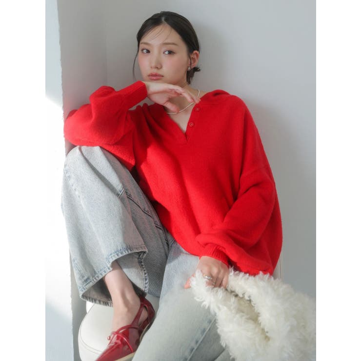 【吉田朱里】リラックスニットフーディ | dazzlin | 詳細画像8 