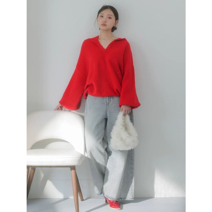 【吉田朱里】リラックスニットフーディ | dazzlin | 詳細画像9 