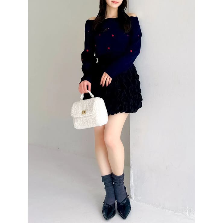 オフショルスカラップハートニット | dazzlin | 詳細画像15 