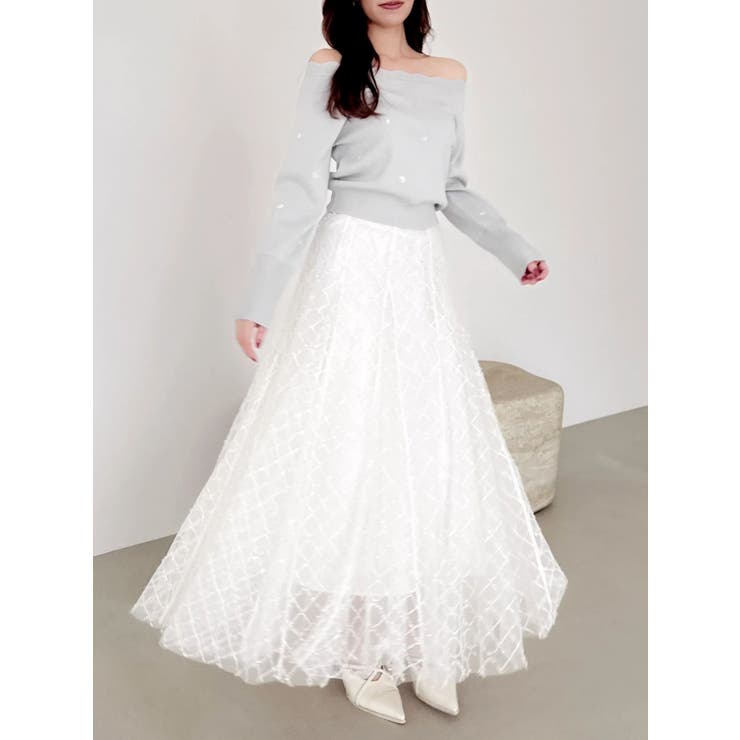 オフショルスカラップハートニット | dazzlin | 詳細画像20 