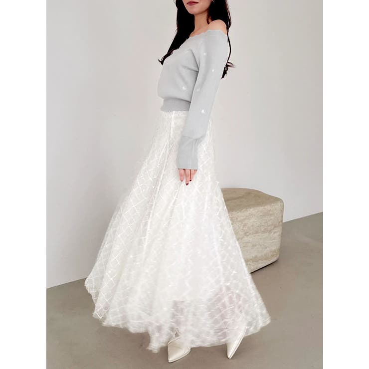 オフショルスカラップハートニット | dazzlin | 詳細画像22 