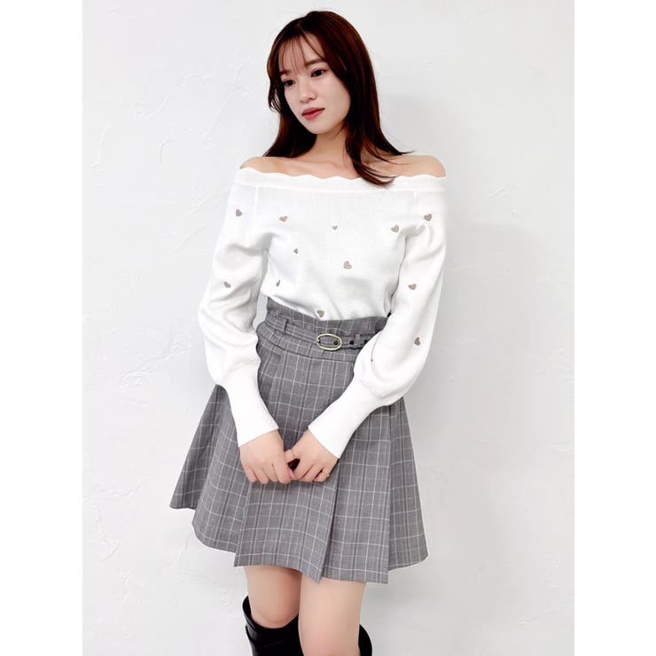 オフショルスカラップハートニット | dazzlin | 詳細画像24 