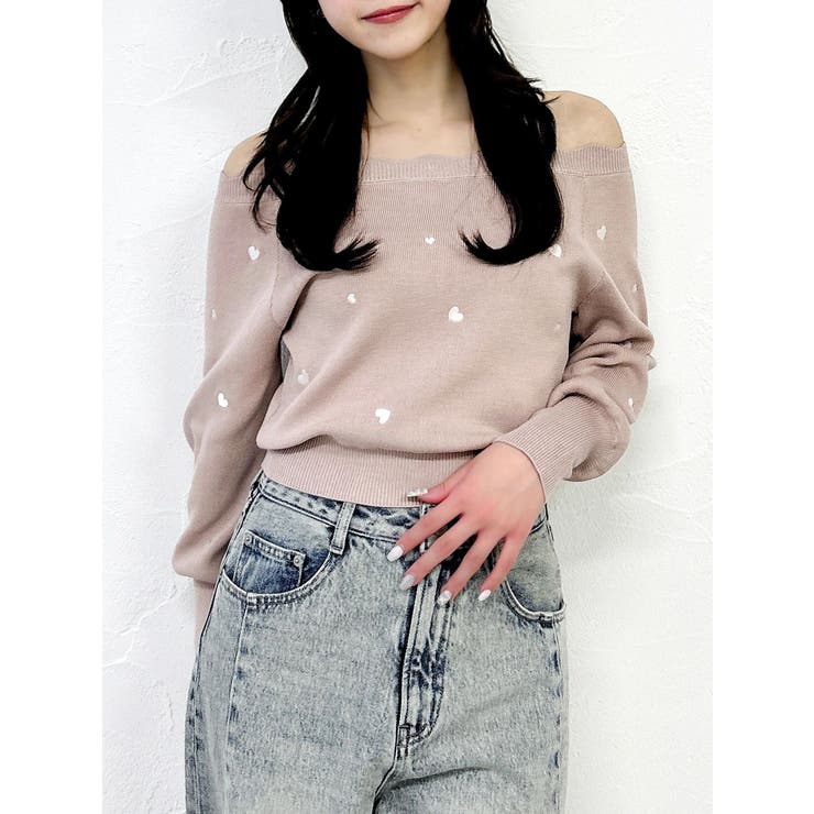 オフショルスカラップハートニット | dazzlin | 詳細画像32 