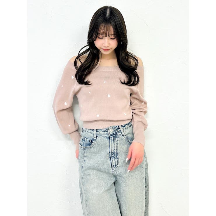 オフショルスカラップハートニット | dazzlin | 詳細画像35 