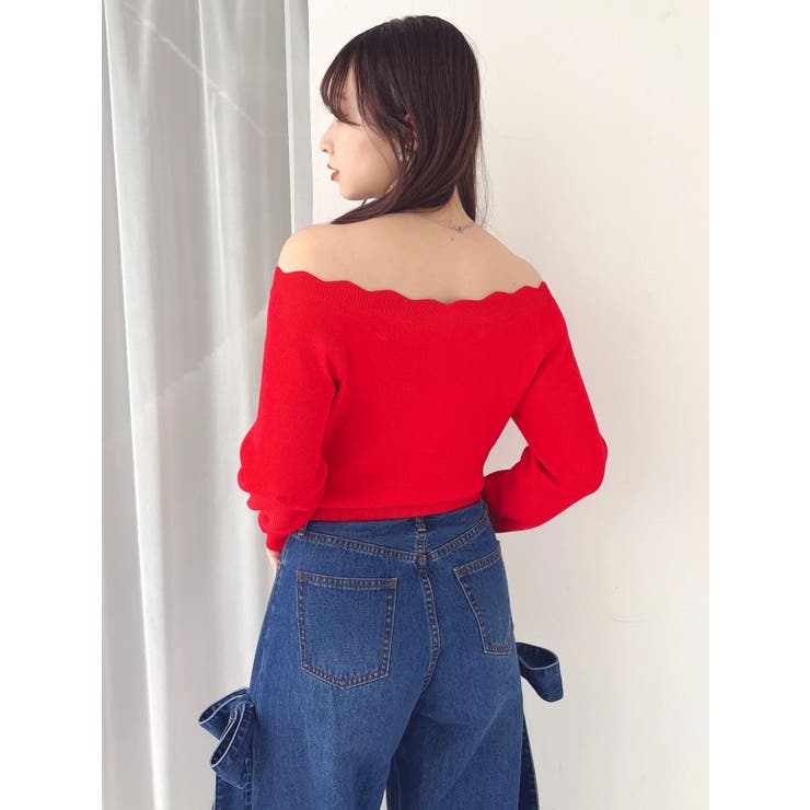 オフショルスカラップハートニット | dazzlin | 詳細画像41 