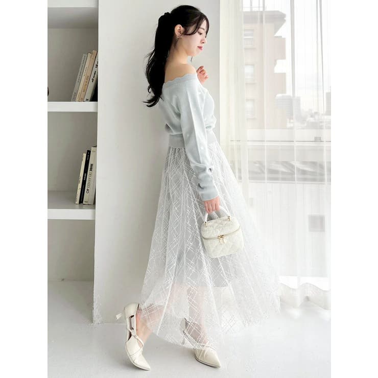 オフショルスカラップハートニット | dazzlin | 詳細画像50 