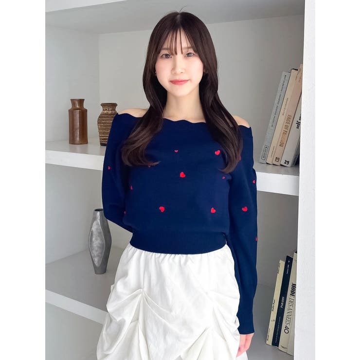 オフショルスカラップハートニット | dazzlin | 詳細画像7 