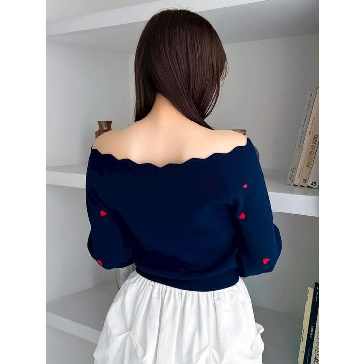 オフショルスカラップハートニット | dazzlin | 詳細画像8 