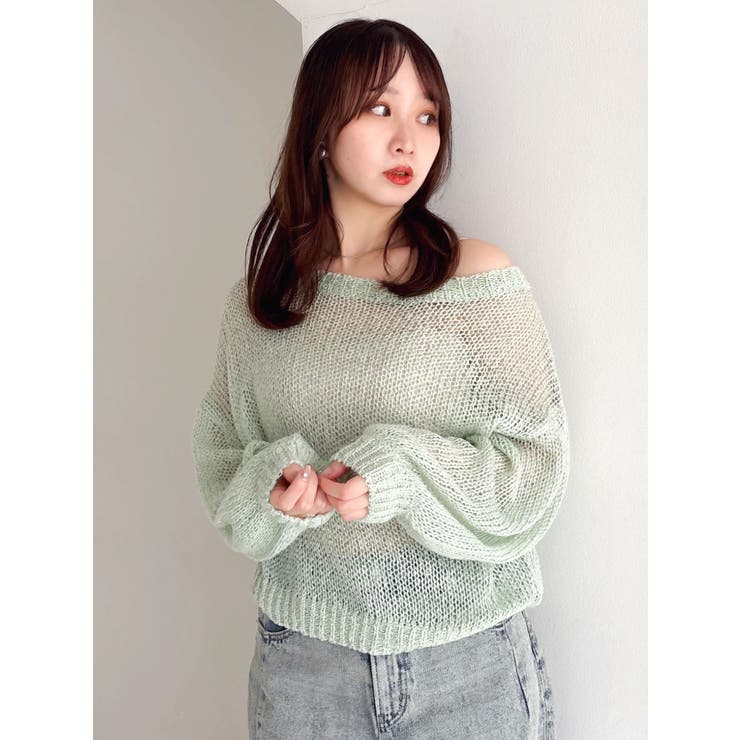 バックリボンスパンコールモヘアタッチニット | dazzlin | 詳細画像14 