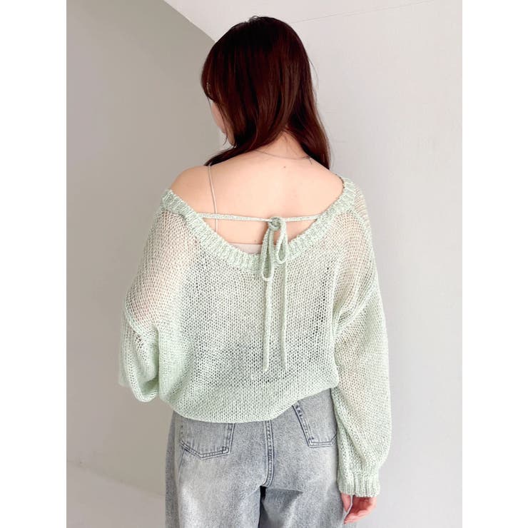 バックリボンスパンコールモヘアタッチニット | dazzlin | 詳細画像16 