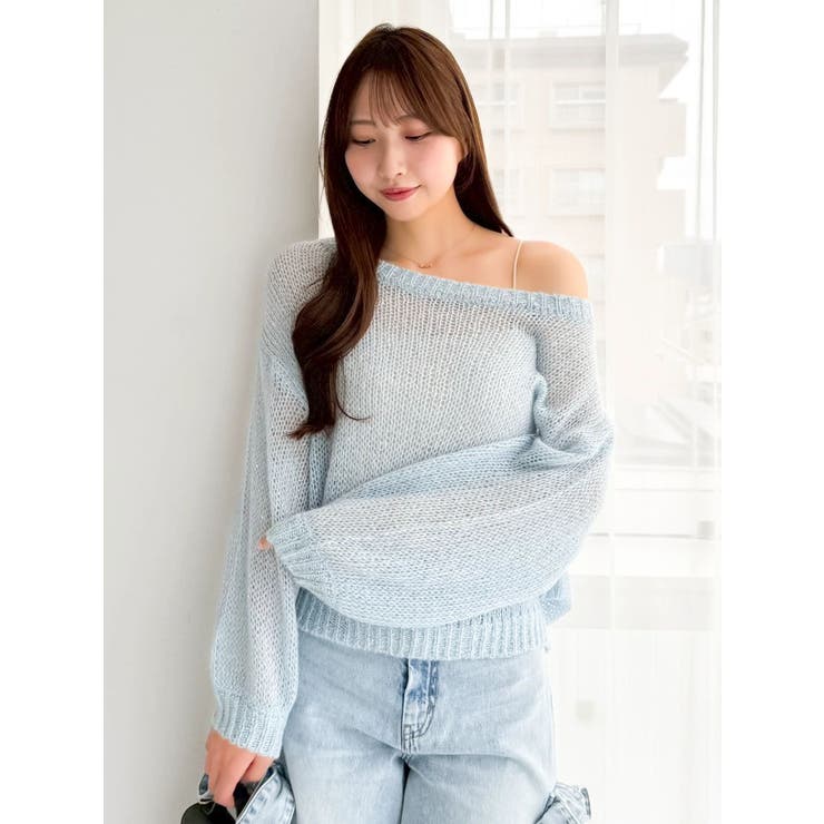 バックリボンスパンコールモヘアタッチニット | dazzlin | 詳細画像21 