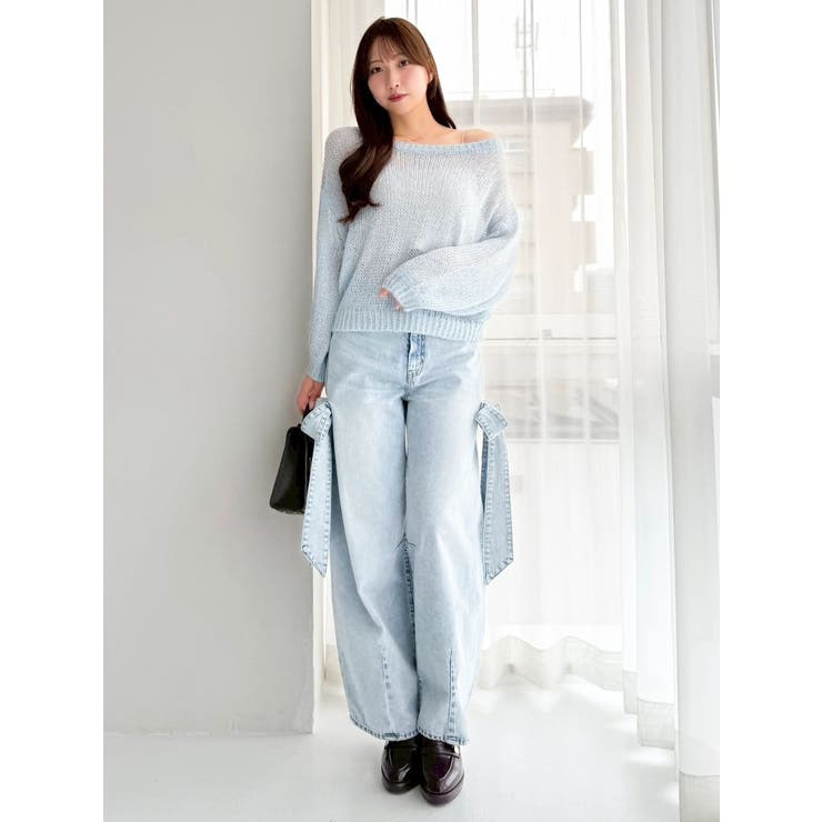 バックリボンスパンコールモヘアタッチニット | dazzlin | 詳細画像23 