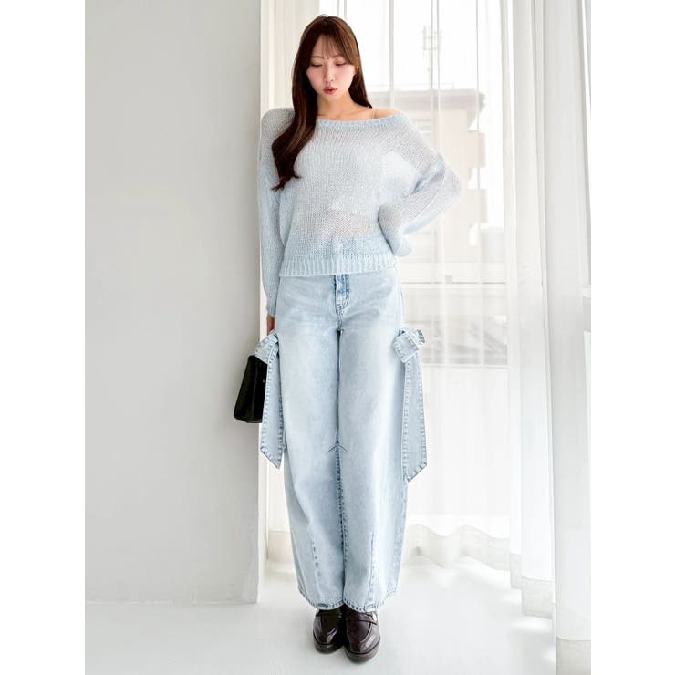 バックリボンスパンコールモヘアタッチニット | dazzlin | 詳細画像25 