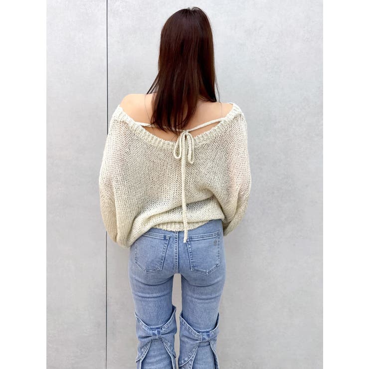 バックリボンスパンコールモヘアタッチニット | dazzlin | 詳細画像28 