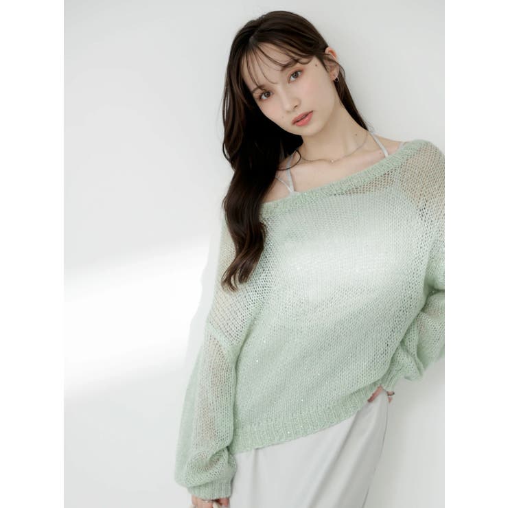 バックリボンスパンコールモヘアタッチニット | dazzlin | 詳細画像3 