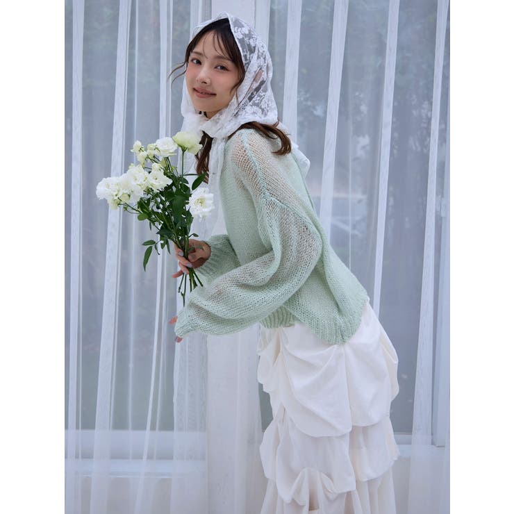 バックリボンスパンコールモヘアタッチニット | dazzlin | 詳細画像6 