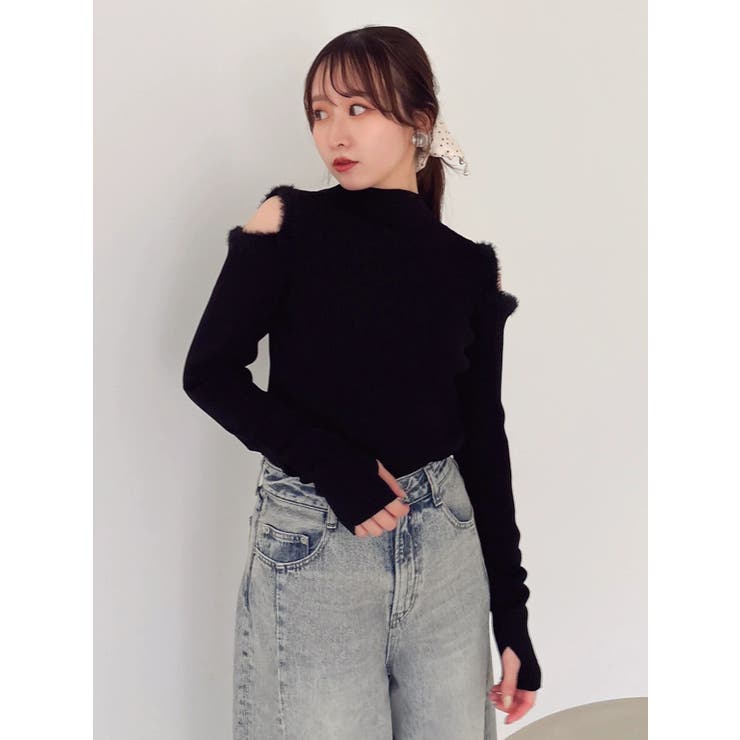 【20周年記念復刻！】オープンエコファースリーブニットトップス | dazzlin | 詳細画像18 