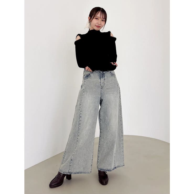 【20周年記念復刻！】オープンエコファースリーブニットトップス | dazzlin | 詳細画像19 