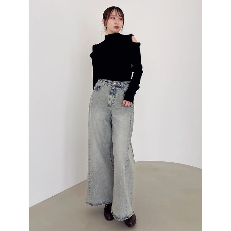 【20周年記念復刻！】オープンエコファースリーブニットトップス | dazzlin | 詳細画像21 