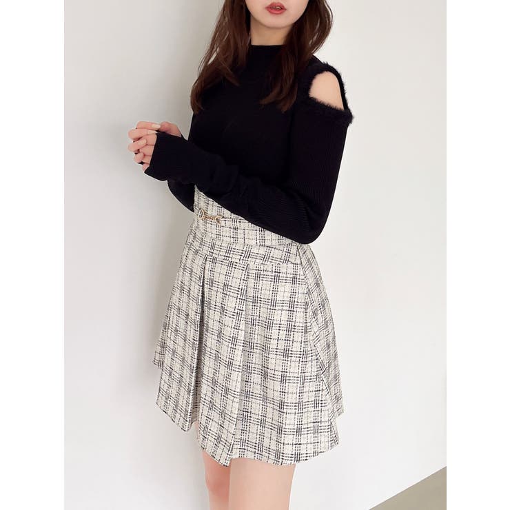 ブラック | 【20周年記念復刻！】オープンエコファースリーブニットトップス | dazzlin